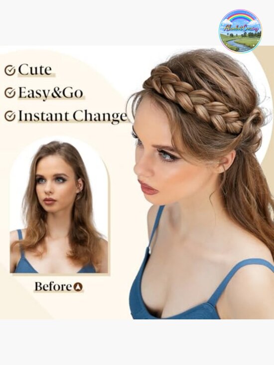 Handmade Braided Headbands Hair Hoops Elastic Stretch Headwrap main image 4